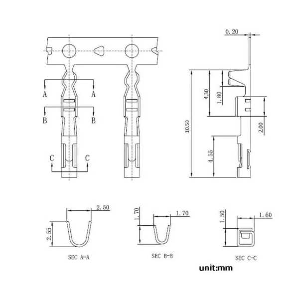 2.54mm Dupont Konnektör Dişi Terminali