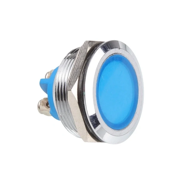 25L-P1 25mm 12-24V Metal Sinyal Lambası - Mavi