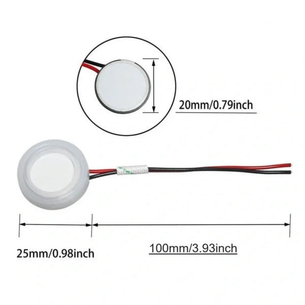 25mm Ultrasonik Sis Buhar Yapıcı Piezo Sensör Kablolu