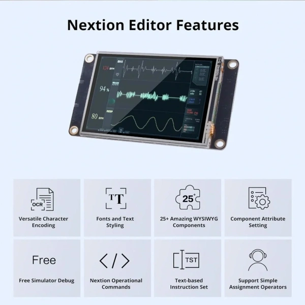 2.8 Inch Nextion Ekran 16MB Dahili Hafıza NX3224K028