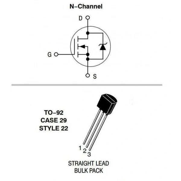 2N7000 Transistör N Kanallı MOSFET - TO92