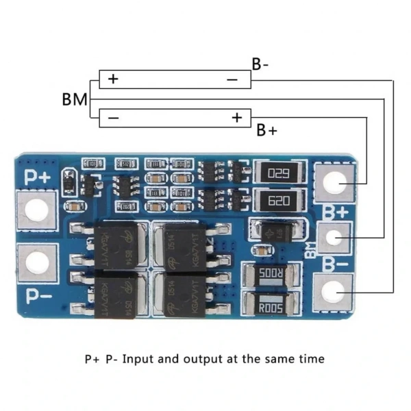 2S 10A BMS 7.4V 18650 Lityum Pil Koruma Devresi