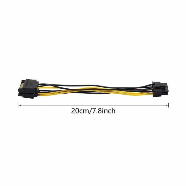 2X SATA Power Kablo To 8 Pin (6+2 ) Pci-e Dönüştürücü Güç Kablosu