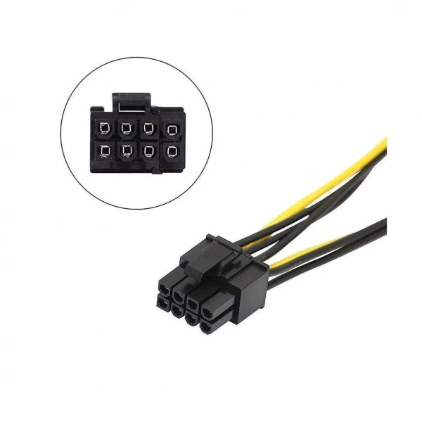 2X SATA Power Kablo To 8 Pin (6+2 ) Pci-e Dönüştürücü Güç Kablosu