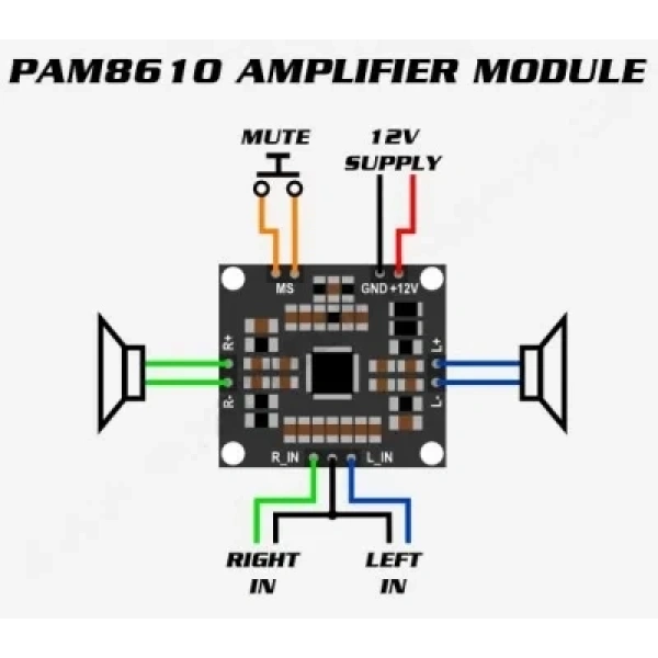 2x15W Amplifikatör Devresi 15W stereo PAM8610 Anfi - Amfi Ses Yükseltici