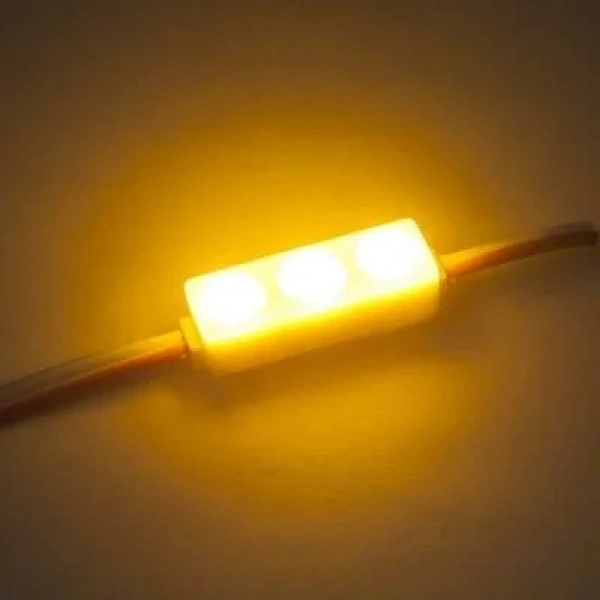 3lü Mercekli Mini Modül Led - Sarı 12V 0.5W