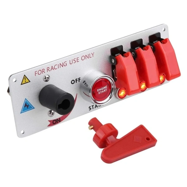 3lü ON-OFF Toggle Switch Panel - Motor Start Butonlu ve Kontak Anahtarlı