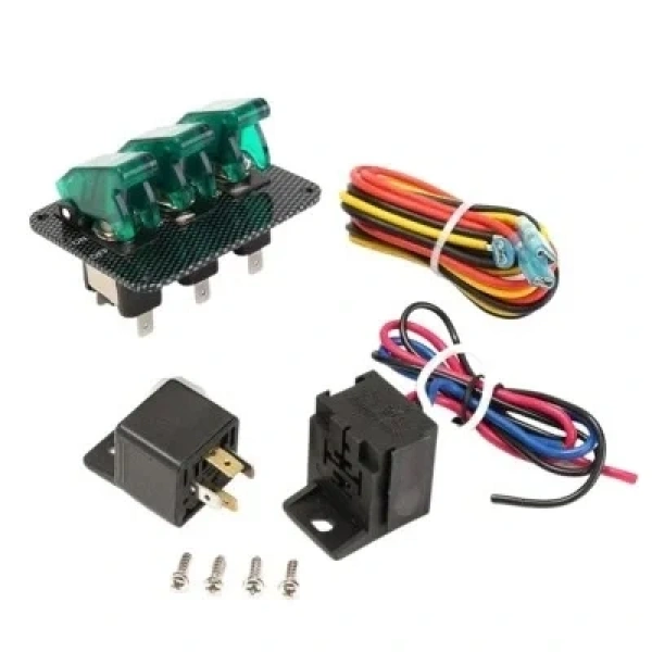 3lü ON-OFF Toggle Switch Panel - Yeşil
