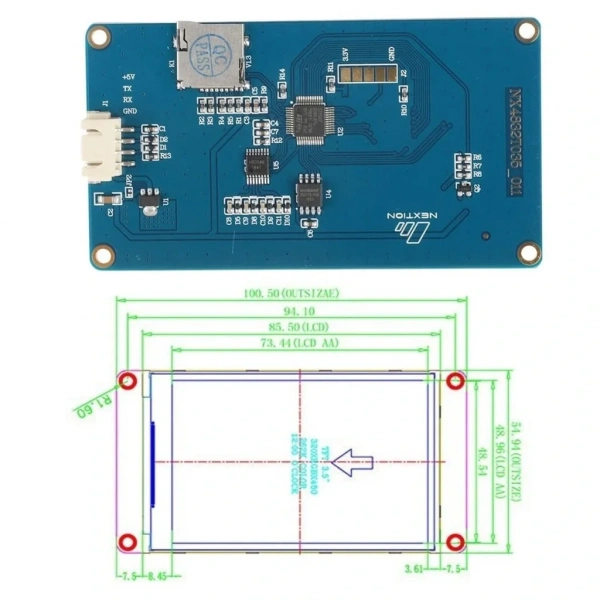 3.5 Inch Nextion 16MB Dahili Hafıza NX4832T035