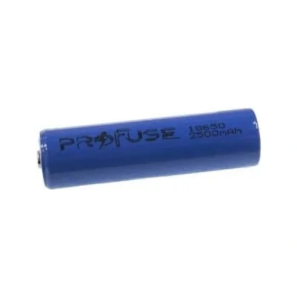 3.7V 2500mAh 18650 Li-ion Şarjlı Pil - Başlı