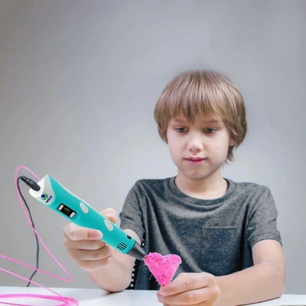 3D Kalem 3D Pen Baskı Kalemi Yazıcı Printer 3 Renk Filament Adaptör Hediye