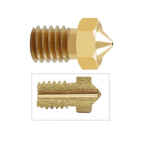 3D Yazıcı-Printer M6 1.75mm / 0.6mm V5-V6 Pirinç Nozzle