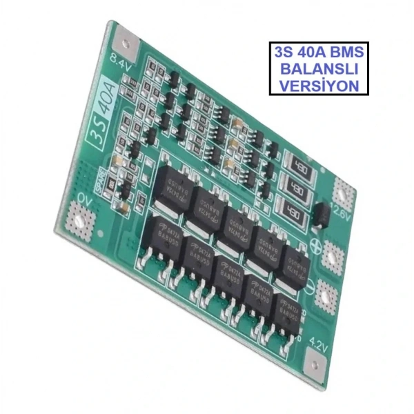 3S 40A BMS 12.6V 18650 Balanslı Pil Şarj Koruma Modülü
