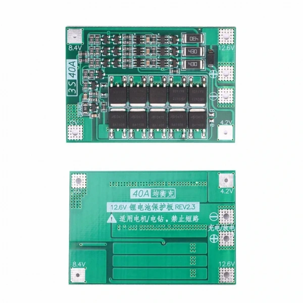 3S 40A BMS 12.6V 18650 Balanslı Pil Şarj Koruma Modülü