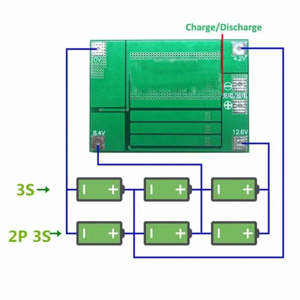 3S 40A BMS 12.6V 18650 Balanslı Pil Şarj Koruma Modülü