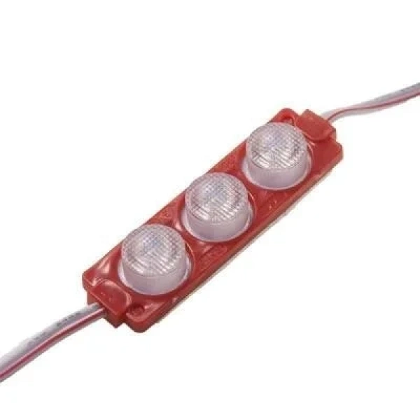 3W Mercekli Modül 3lü Led - Kırmızı 12V