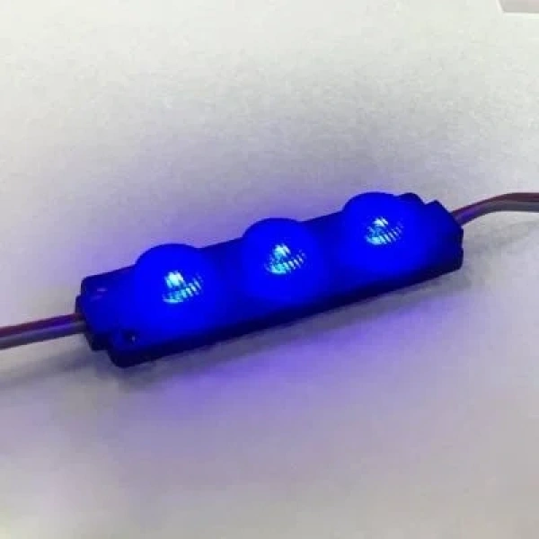 3W Mercekli Modül 3lü Led - Mavi 12V