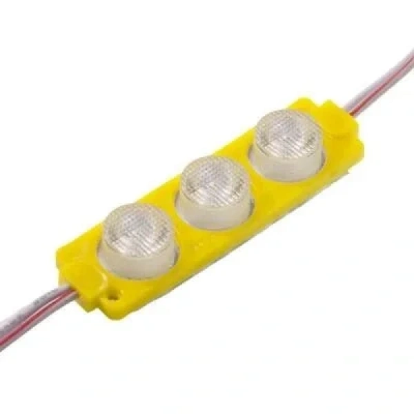 3W Mercekli Modül 3lü Led - Sarı 12V