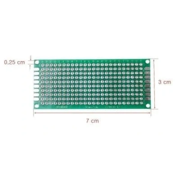 3x7cm Epoxy Çift Taraflı Delikli Plaket