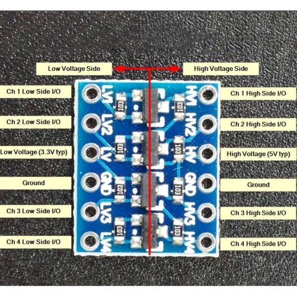 4 Kanal Lojik Gerilim Seviye Dönüştürücü 3.3V-5V
