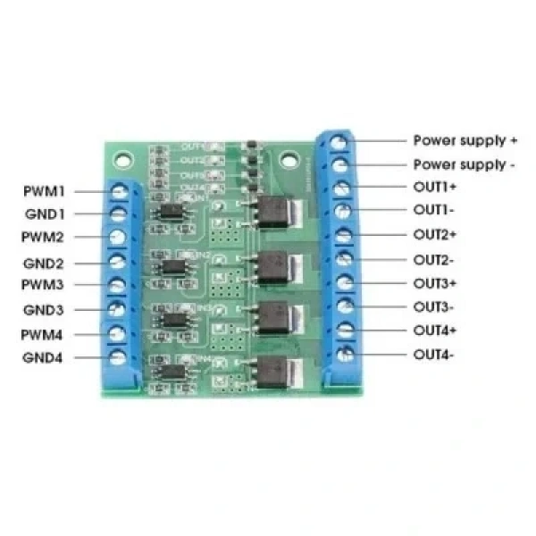 4 Kanal PWM Mosfet Modülü - PLC Sürücü Modülü