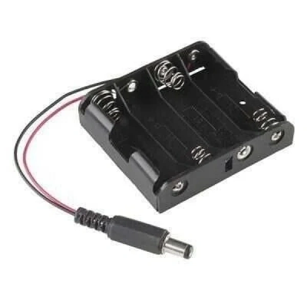 4lü AA Pil Yuvası - Barrel Jack Çıkışlı