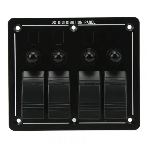 4lü ON-OFF Kırmızı Işıklı Anahtar Switch Panel - Aşırı Akım Korumalı