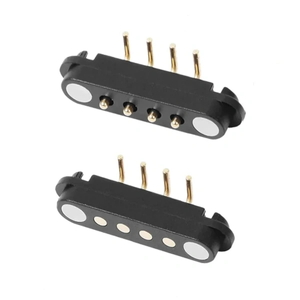 4-Pin 2.54mm 90C Pogo Pin Manyetik Konnektör Takımı