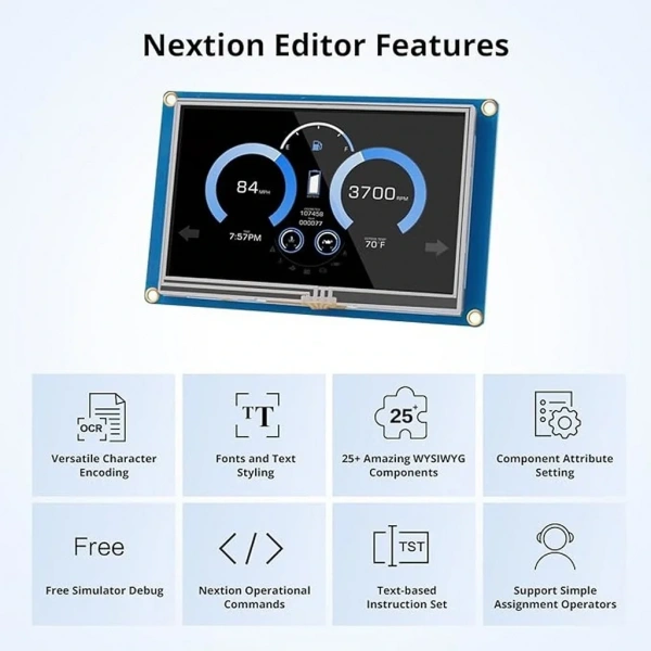 4.3 Inch Nextion 16MB Dahili Hafıza NX4827T043