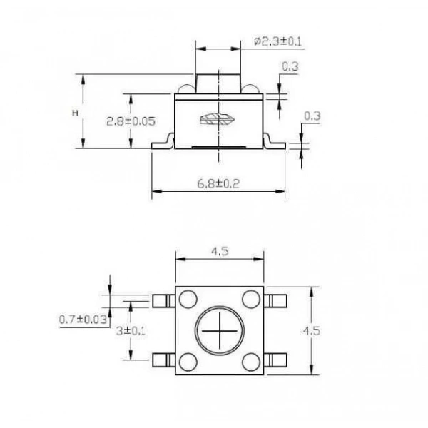 4.5x4.5x5.5mm SMD Tact Buton