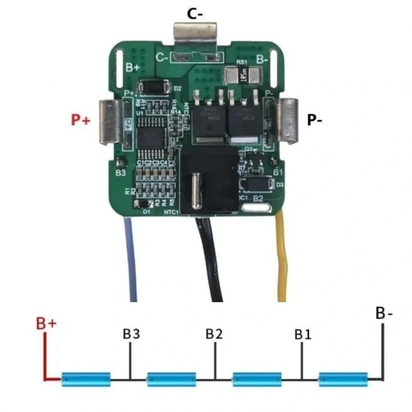 4S 20A BMS 16.8V 18650 Lityum Pil Şarj Koruma Devresi NTCli