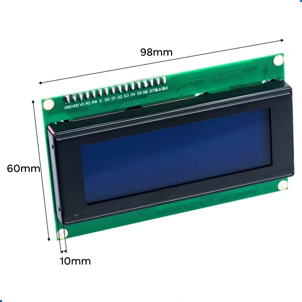 4x20 Mavi LCD Ekran I2C Bağlantılı 20x4 Display Blue
