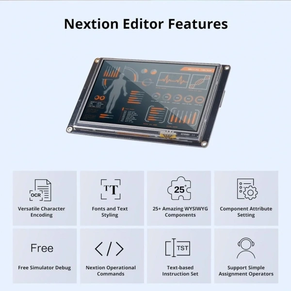 5.0 Inch Nextion 32 MB Dahili Hafıza NX8048K050