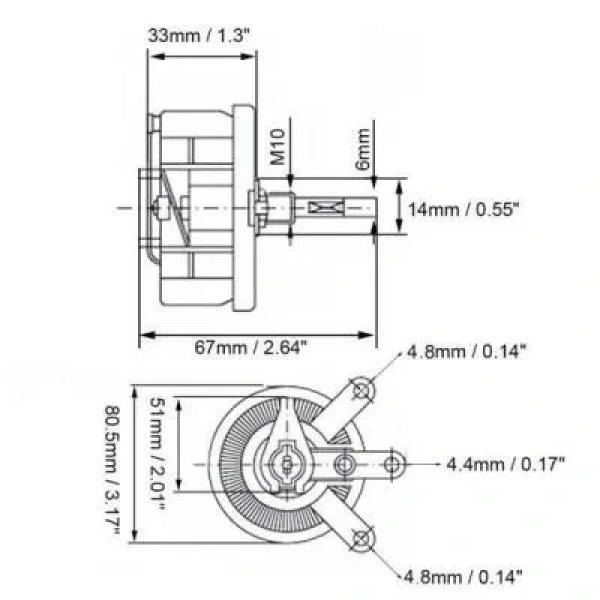 500R 100W BC1 Reosta Direnç - Potansiyometre