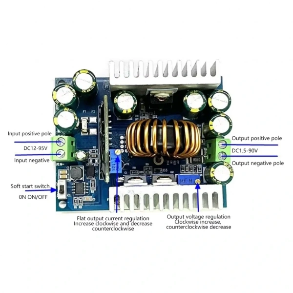 500W 18A DC-DC Ayarlanabilir Buck Dönüştürücü Gerilim Voltaj Düşürücü Modül