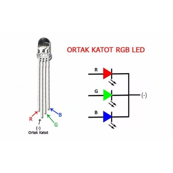 5mm RGB Led Ortak Katot - 4 Pin