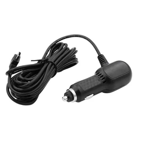 5V 2,4A Çift USB Araç Çakmaklık Şarj Cihazı 90C Mini USB Çıkışlı - 3,5m Kablo