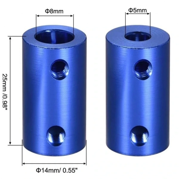 5x5mm Sabit Kaplin Şaft 3D Printer Yazıcı