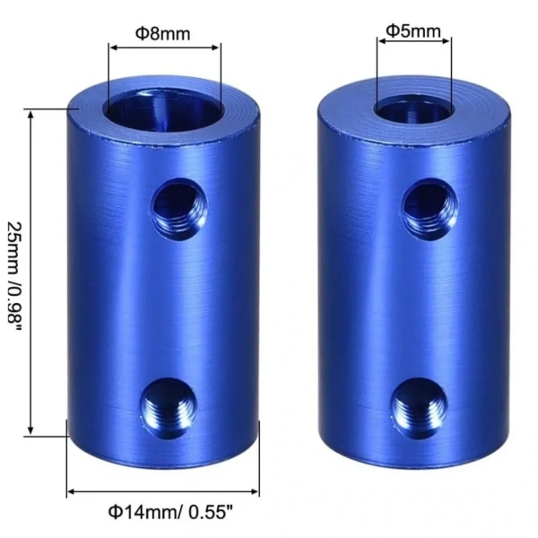 5x8mm Sabit Kaplin Şaft 3D Printer Yazıcı