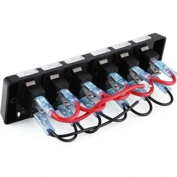 6lı ON-OFF Kırmızı Işıklı Anahtar Switch Panel 12V 16A