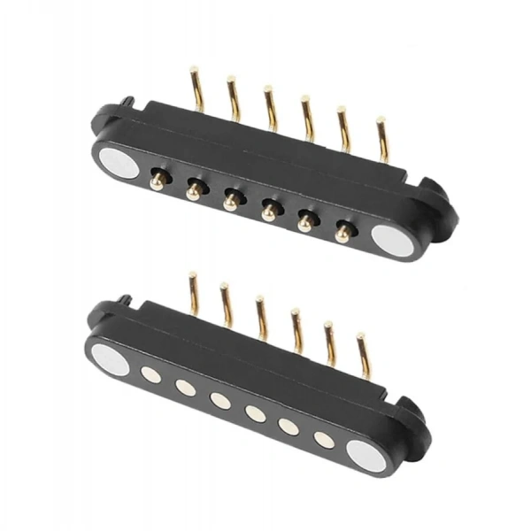 6-Pin 2.54mm 90C Pogo Pin Manyetik Konnektör Takımı