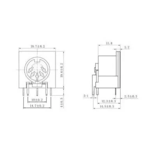 6 Pin Dişi DIN Konnektör - Panel Tipi