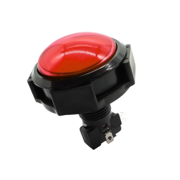 60mm 12V Bombeli Işıklı Oyun Makinesi Butonu - Kırmızı