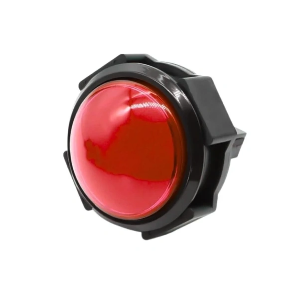 60mm 12V Bombeli Işıklı Oyun Makinesi Butonu - Kırmızı