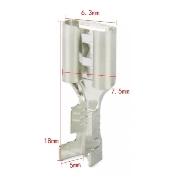 6.3mm İzolesiz Kablo Ucu Dişi Terminal