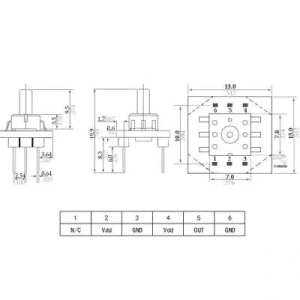 6847A 3.3V 0kPa - 40kPa Basınç Sensörü Verici Modülü
