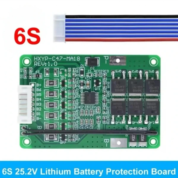 6S 20A BMS 25.2V 18650 Lityum Pil Şarj Koruma Devresi Termistörlü