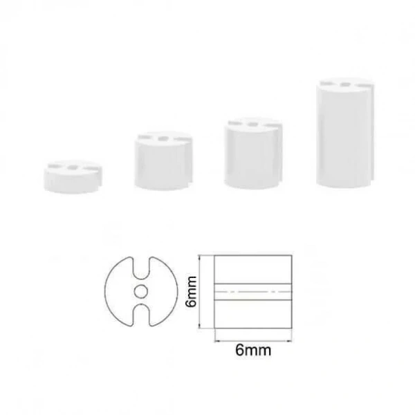 6x6mm 3 Pin Led Distans (Standoff) - Beyaz