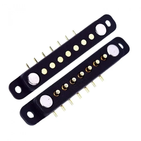 7-Pin 2.54mm 90C Pogo Pin Manyetik Konnektör Takımı - Kulaklı