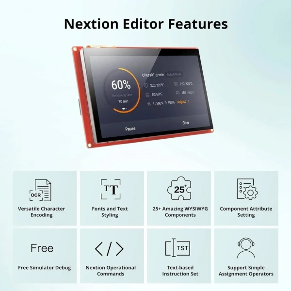 7.0 Inch Nextion Dokunmatik NX8048P070-011C